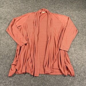 Eileen Fisher Cardigan Womens 3X Pink Linen Nylon Open Front Lightweight Knit